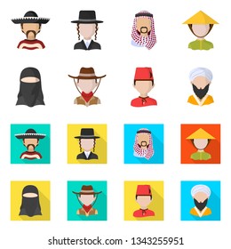 Vector design of imitator and resident sign. Set of imitator and culture stock symbol for web.