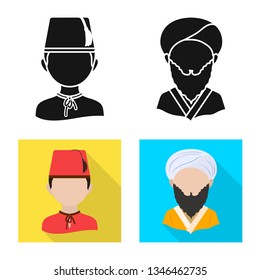 Vector design of imitator and resident sign. Set of imitator and culture vector icon for stock.