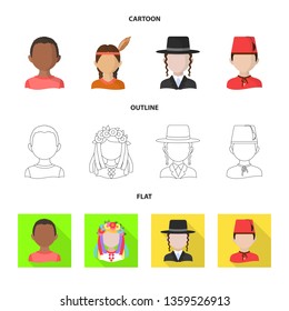 Vector design of imitator and resident sign. Set of imitator and culture vector icon for stock.