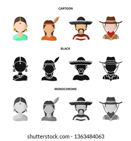 Vector design of imitator and resident sign. Set of imitator and culture vector icon for stock.