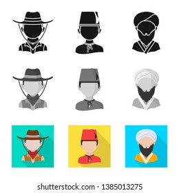 Vector design of imitator and resident sign. Collection of imitator and culture stock vector illustration.