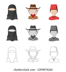 Vector design of imitator and resident sign. Collection of imitator and culture stock symbol for web.