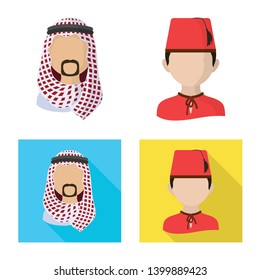 Vector design of imitator and resident sign. Collection of imitator and culture stock symbol for web.