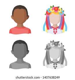 Vector design of imitator and resident sign. Set of imitator and culture stock symbol for web.