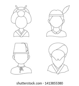 Vector design of imitator and resident sign. Set of imitator and culture vector icon for stock.