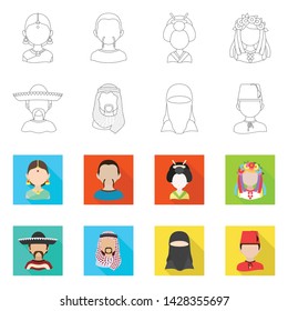Vector design of imitator and resident sign. Collection of imitator and culture stock vector illustration.