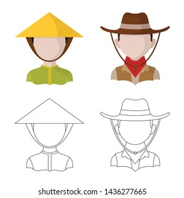 Vector design of imitator and resident sign. Set of imitator and culture vector icon for stock.