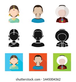 Vector design of imitator and resident sign. Collection of imitator and culture stock symbol for web.