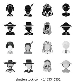 Vector design of imitator and resident sign. Collection of imitator and culture stock vector illustration.