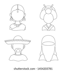Vector design of imitator and resident sign. Collection of imitator and culture stock vector illustration.