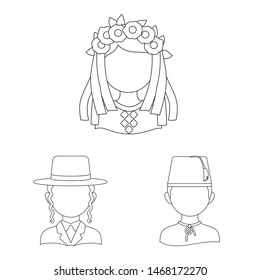 Vector design of imitator and resident sign. Set of imitator and culture vector icon for stock.