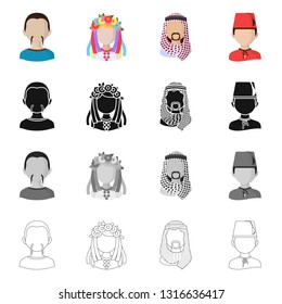 Vector design of imitator and resident symbol. Set of imitator and culture vector icon for stock.