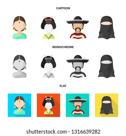 Vector design of imitator and resident symbol. Set of imitator and culture stock vector illustration.