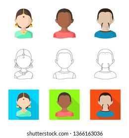 Vector design of imitator and resident symbol. Collection of imitator and culture stock vector illustration.