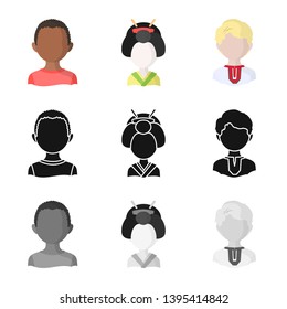 Vector design of imitator and resident symbol. Set of imitator and culture vector icon for stock.