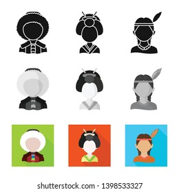 Vector design of imitator and resident symbol. Set of imitator and culture stock symbol for web.