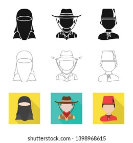 Vector design of imitator and resident symbol. Collection of imitator and culture stock vector illustration.