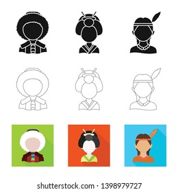 Vector design of imitator and resident symbol. Collection of imitator and culture vector icon for stock.