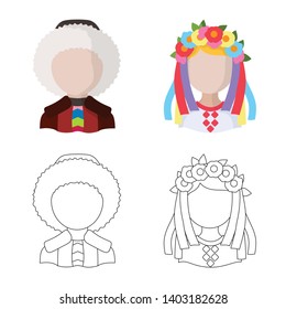 Vector design of imitator and resident symbol. Set of imitator and culture stock vector illustration.
