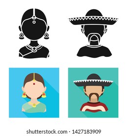 Vector design of imitator and resident symbol. Collection of imitator and culture vector icon for stock.
