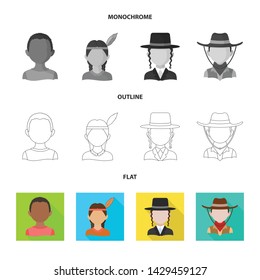 Vector design of imitator and resident symbol. Collection of imitator and culture stock vector illustration.
