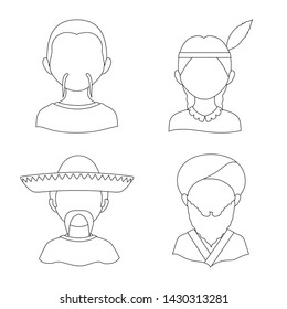 Vector design of imitator and resident symbol. Collection of imitator and culture vector icon for stock.