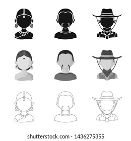 Vector design of imitator and resident symbol. Collection of imitator and culture vector icon for stock.