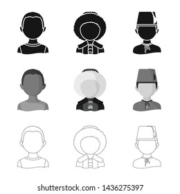 Vector design of imitator and resident symbol. Set of imitator and culture stock symbol for web.