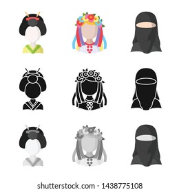 Vector design of imitator and resident symbol. Set of imitator and culture vector icon for stock.