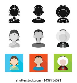 Vector design of imitator and resident symbol. Set of imitator and culture stock vector illustration.