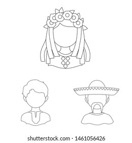 Vector design of imitator and resident symbol. Set of imitator and culture stock symbol for web.