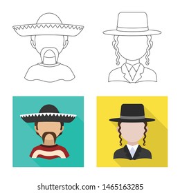 Vector design of imitator and resident symbol. Collection of imitator and culture vector icon for stock.