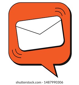 vector design of incoming message icon