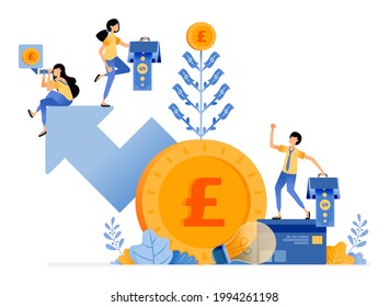 Vector Design of increase and get additional investment value. good returns in financial bank interest and deposits. illustration Can be for websites, posters, banners, mobile apps, web, social media