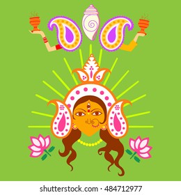 Vector design of India festival Happy Durga Puja background