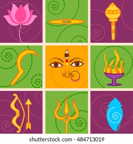 Vector design of India festival Happy Durga Puja background