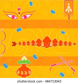 Vector design of India festival Happy Dussehra background