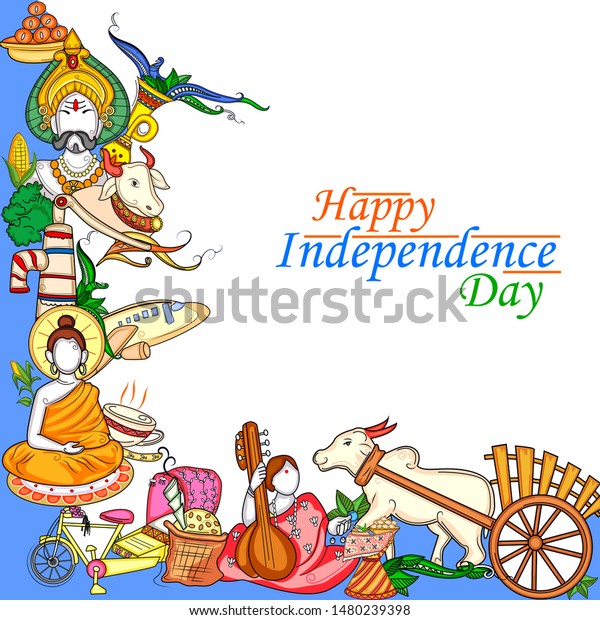 Vector Design Indian Collage Illustration Showing Stock Vector (Royalty ...