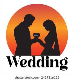 Vector design of Indian couple in wedding Satphera ceremony of India