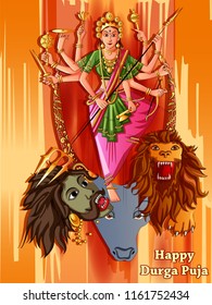 Vector Design Indian Goddess Durga Sculpture Stock Vector (Royalty Free ...