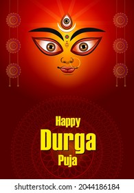 Vector design of Indian Goddess Durga for sale and promotion background in holiday festival of India in Dussehra Vijayadashami Navratri