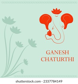 Vector design of Indian Lord Ganpati for Ganesh Chaturthi festival of India