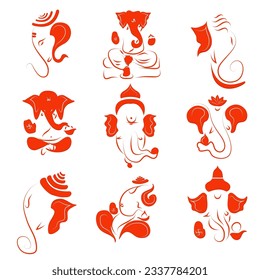 Vector design of Indian Lord Ganpati for Ganesh Chaturthi festival of India