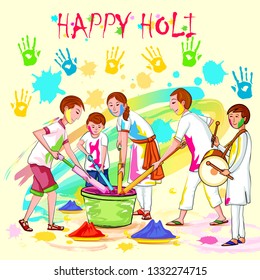 Vector Design Indian People Celebrating Color Stock Vector (Royalty ...