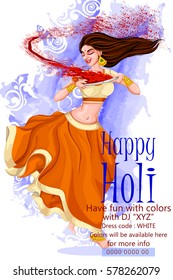 Vector design of Indian people celebrating color festival of India Holi