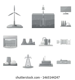 Vector design of industrial and ecological sign. Collection of industrial and environment vector icon for stock.