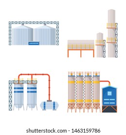 Vector design of industry and building symbol. Set of industry and construction stock symbol for web.