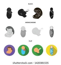 Vector design of infant and character logo. Collection of infant and happy vector icon for stock.