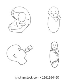 Vector design of infant and character sign. Collection of infant and happy stock vector illustration.