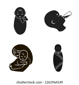 Vector design of infant and character symbol. Collection of infant and happy vector icon for stock.